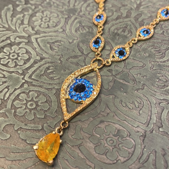 🛑SOLD🛑Sparkly Evil Eye Necklace 🧿 - Picture 2 of 3